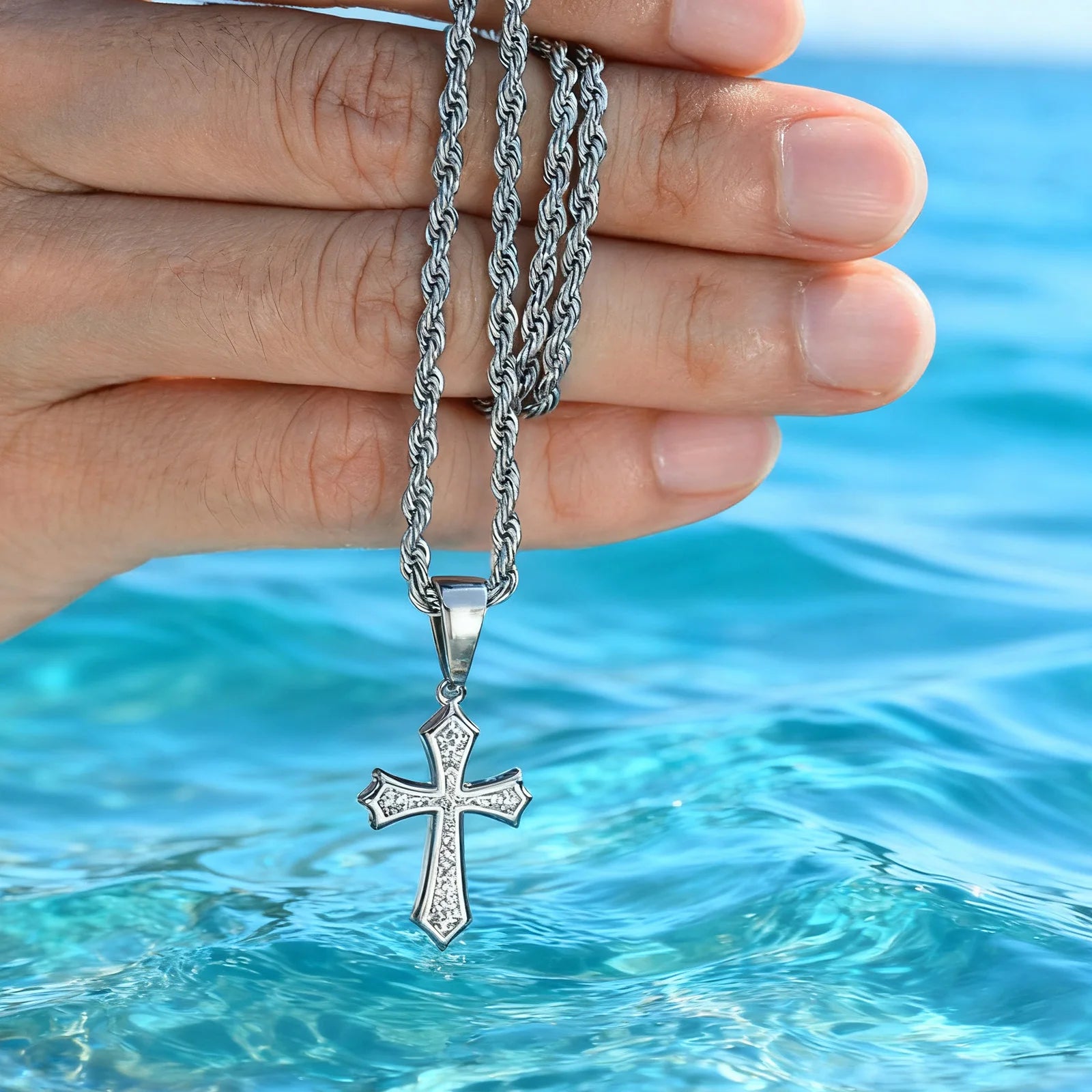 Cross Necklace Stainless Steel Pendant