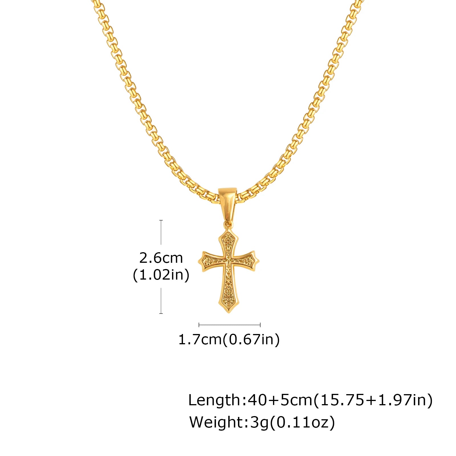 Cross Necklace Stainless Steel Pendant