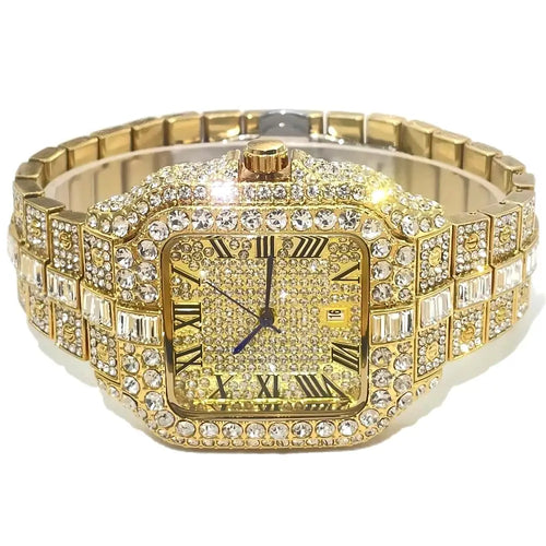 Cartier Style Iced Out Watch