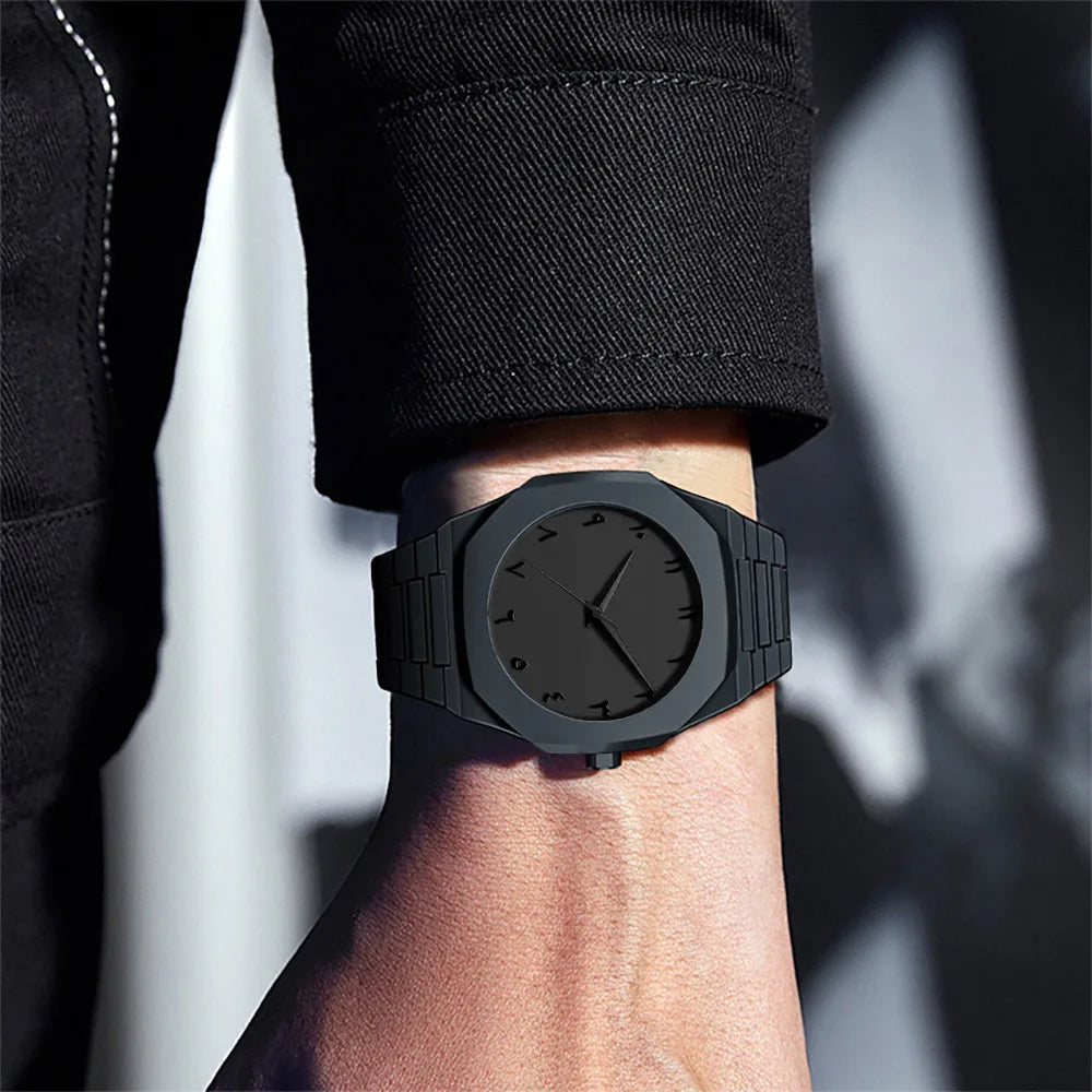 Simple Black Arabian Dial Quartz Watch