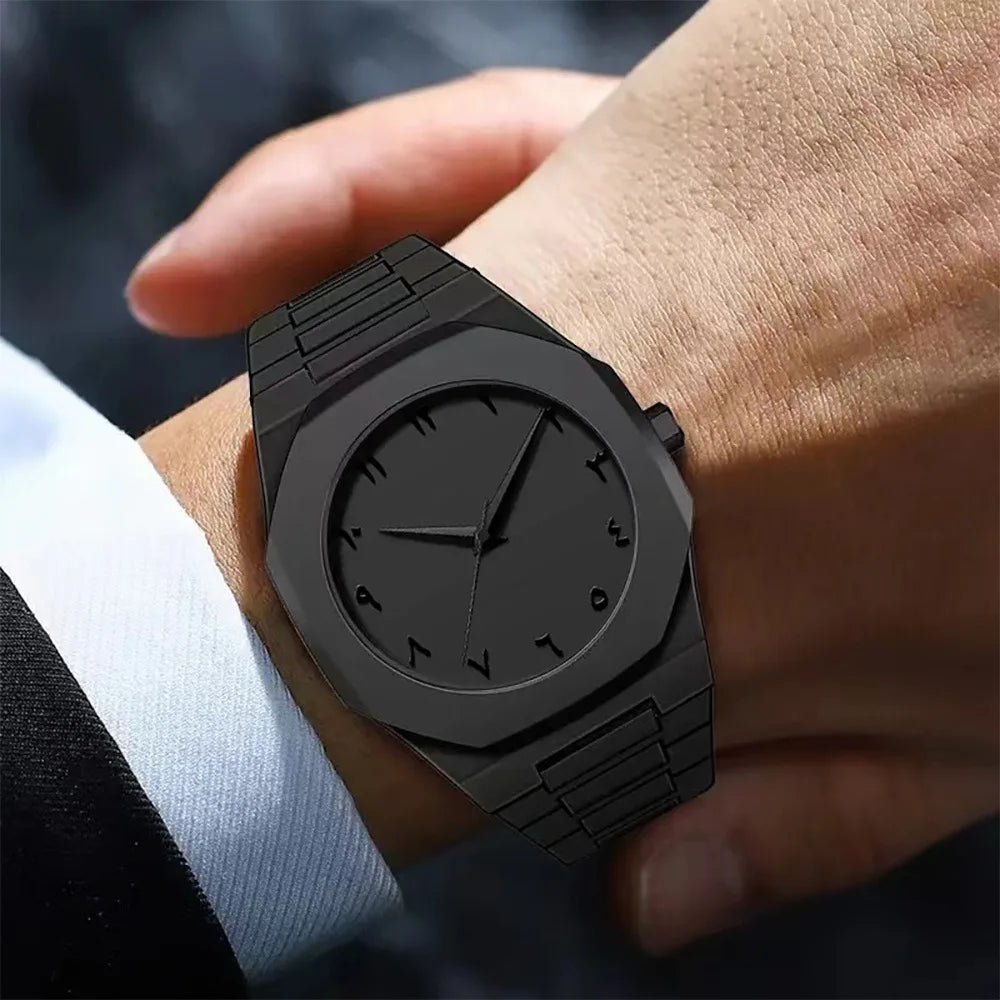 Simple Black Arabian Dial Quartz Watch